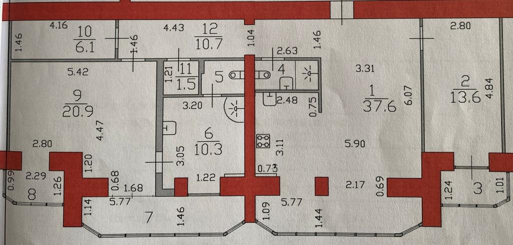 3-комнатная квартира, Попова, д.3